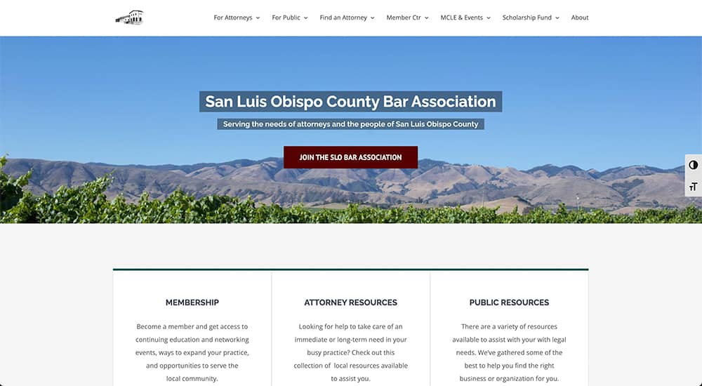 screenshot of legal website