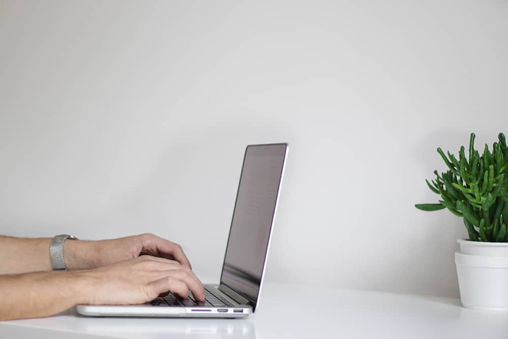 laptop on a desk